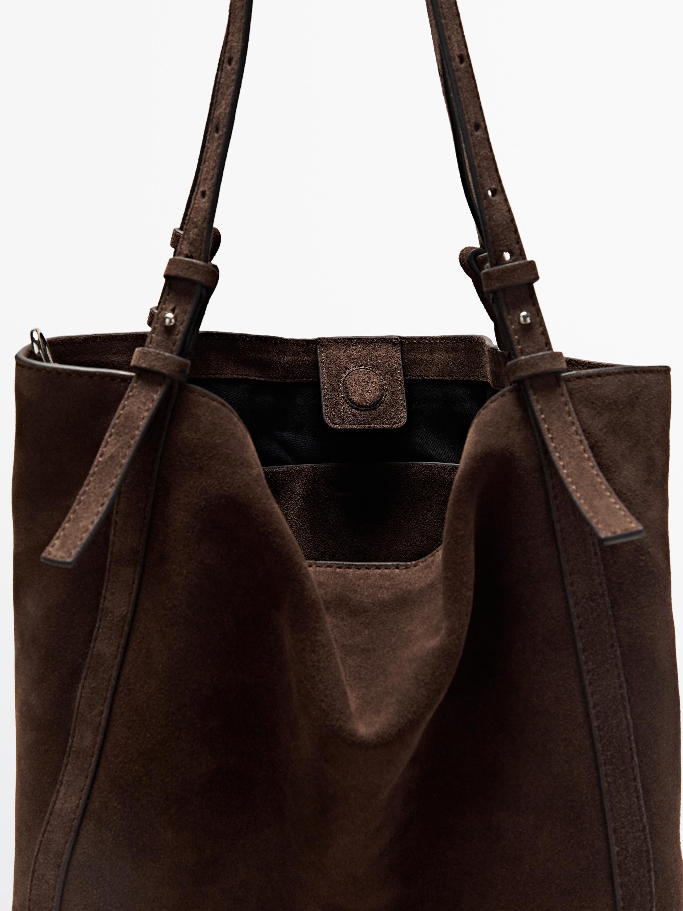Sac cabas en croûte de cuir